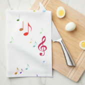 Colorful Musical Notes Theedoek (Quarter Fold)