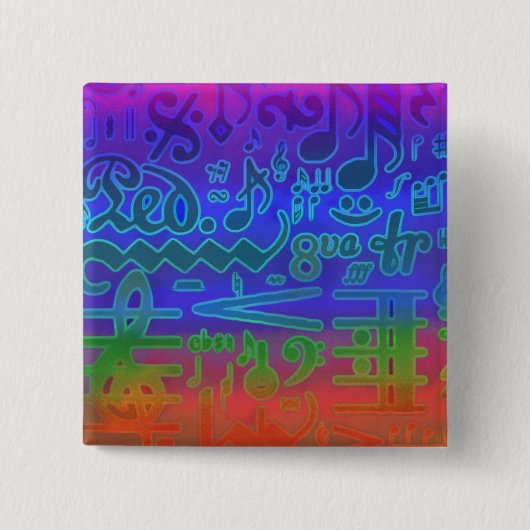 Colorful Musical Symbols Pin Vierkante Button 5,1 Cm (Voorkant)