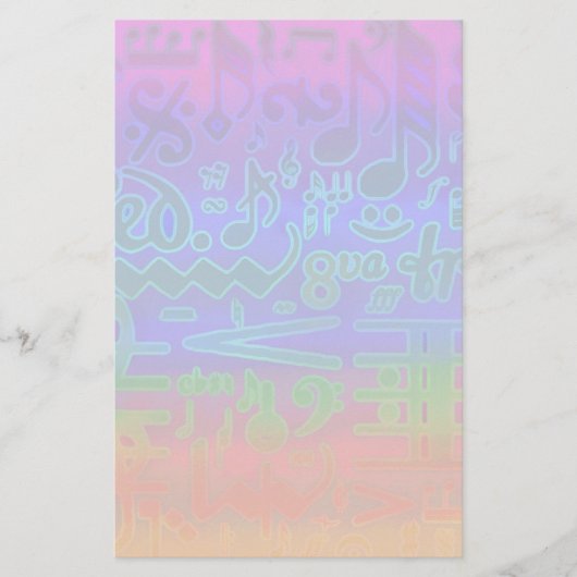 Colorful Musical Symbols Stationery Briefpapier (Voorkant)