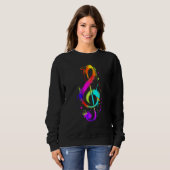 Colorful Musician Hippie Clef Trui (Voorkant volledig)