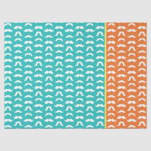 Colorful Mustache Style Blue Yellow Oranje Fun Tissuepapier