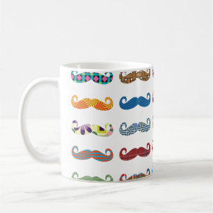 Colorful Mustaches Koffiemok