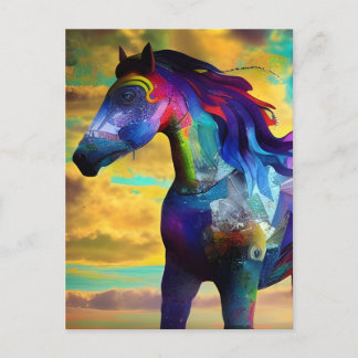 Colorful Mustang Horse Briefkaart