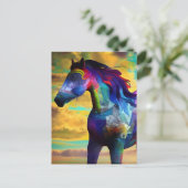 Colorful Mustang Horse Briefkaart (Staand voorkant)