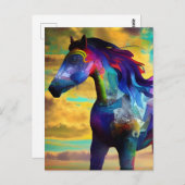 Colorful Mustang Horse Briefkaart (Voorkant / Achterkant)