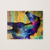 Colorful Mustang Horse Jigzaag Puzzle Legpuzzel (Horizontaal)