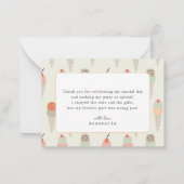 Colorful Muted Color Ice Cream 1st Birthday Notitiekaartje (Achterkant)