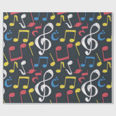 Colorful muzieknoot Patroonmuzikant Cadeaupapier (Vlak)
