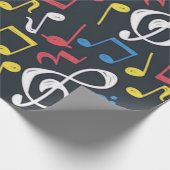 Colorful muzieknoot Patroonmuzikant Cadeaupapier (Hoek)