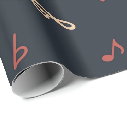 Colorful muzieknoot Patroonmuzikant Cadeaupapier (Rol Hoek)