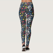 Colorful muzieknoot Patroonmuzikant Leggings (Achterkant)