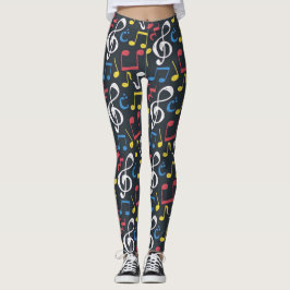 Colorful muzieknoot Patroonmuzikant Leggings