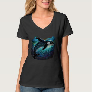 Colorful mystical orca walvis die dolfijnpot bekij t-shirt