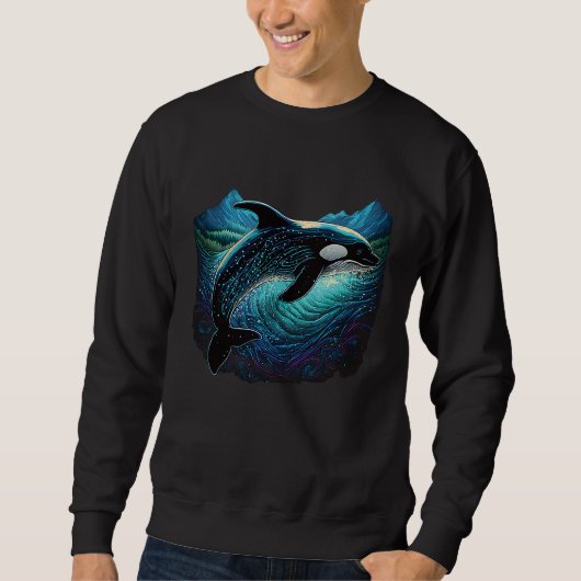 Colorful mystical orca walvis die dolfijnpot bekij trui (Voorkant)