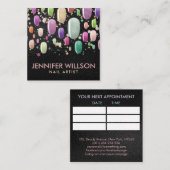 Colorful Nail Art Abstracte benoeming Vierkante Visitekaartje (Voorkant / Achterkant)