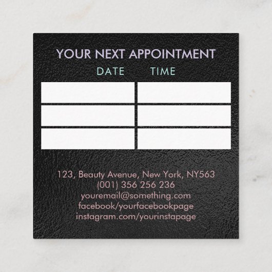 Colorful Nail Art Mandala - Benoeming Vierkante Visitekaartje (Achterkant)