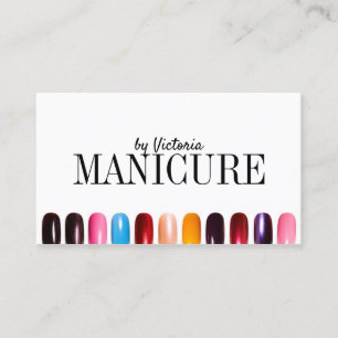 Colorful Nail Design Manicurist Manicure Salon Visitekaartje