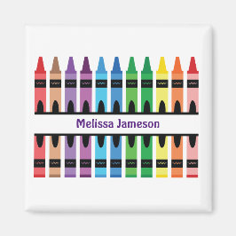 Colorful Name Monogram Pencils Crayon Magneet