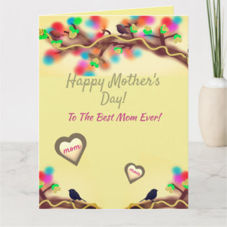Colorful Nature Heart Mother's Day Kaart