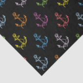 Colorful Nautical Boat Anchors Patroon 4 Tissuepapier (Detail)