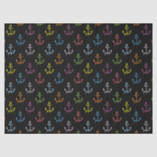 Colorful Nautical Boat Anchors Patroon 4 Tissuepapier