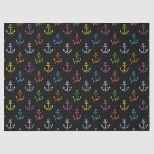 Colorful Nautical Boat Anchors Patroon 4 Tissuepapier (Voorkant)