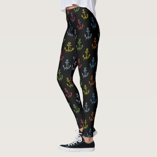 Colorful Nautical Boat Anchors Patroon Leggings (Links)