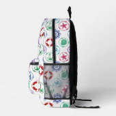 Colorful Nautical Pattern Bedrukte Rugzak (Rechts)