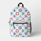 Colorful Nautical Pattern Bedrukte Rugzak (Voorkant)