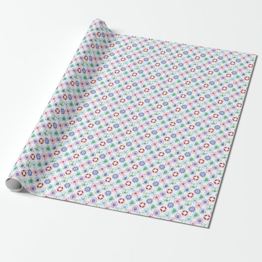 Colorful Nautical Pattern Cadeaupapier (Uitgerold)