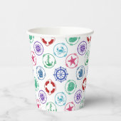 Colorful Nautical Pattern Papieren Bekers (Links)