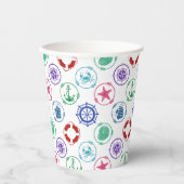 Colorful Nautical Pattern Papieren Bekers (Voorkant)