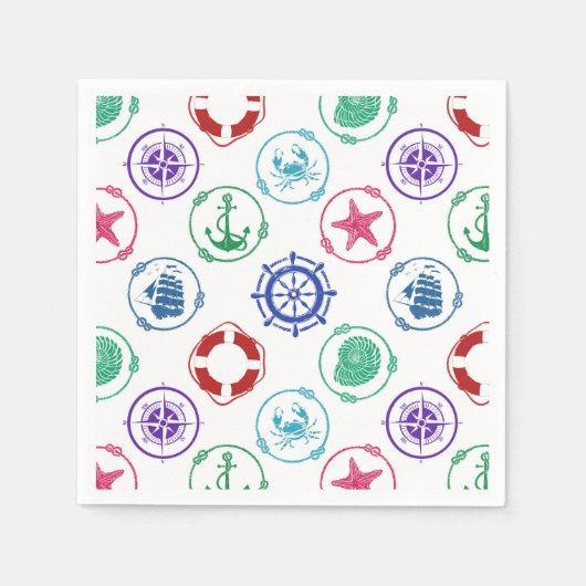 Colorful Nautical Pattern Servet (Voorkant)