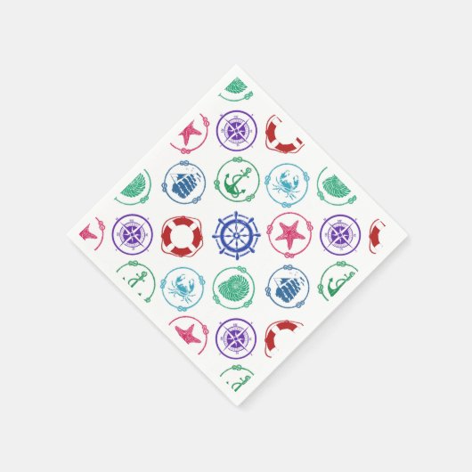 Colorful Nautical Pattern Servet (Hoek)