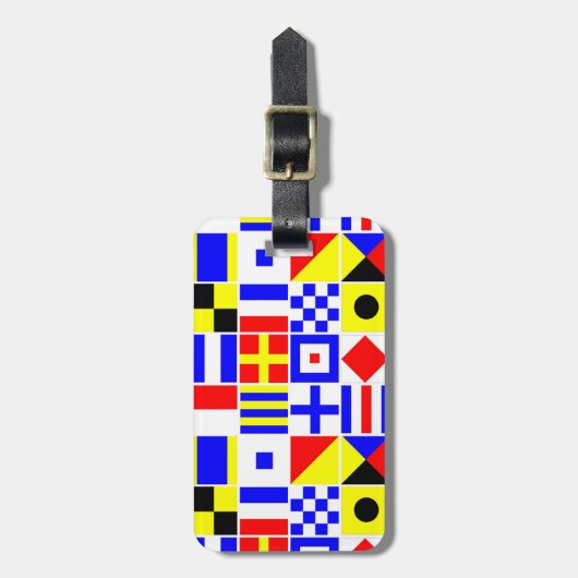 Colorful Nautical Signal Flagpatroon Bagagelabel (Voorkant verticaal)
