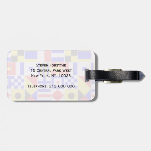 Colorful Nautical Signal Flagpatroon Bagagelabel (Achterkant horizontaal)