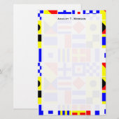 Colorful Nautical Signal Flagpatroon Briefpapier (Voorkant / Achterkant)