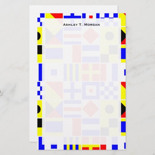 Colorful Nautical Signal Flagpatroon Briefpapier (Voorkant / Achterkant)