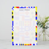 Colorful Nautical Signal Flagpatroon Briefpapier (Staand voorkant)