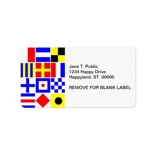 Colorful Nautical Signal Flagpatroon Etiket (Voorkant)