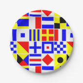 Colorful Nautical Signal Flagpatroon Papieren Bordje (Voorkant)