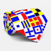 Colorful Nautical Signal Flagpatroon Stropdas (Opgerold)