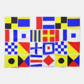 Colorful Nautical Signal Flagpatroon Theedoek (Horizontaal)