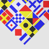 Colorful Nautical Signal Flagpatroon Tissuepapier (Detail)