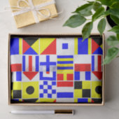 Colorful Nautical Signal Flagpatroon Tissuepapier (Geschenk)