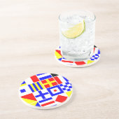 Colorful Nautical Signal Flagpatroon Zandsteen Onderzetter (Zijkant)