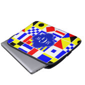 Colorful Nautical Signal Flags Royal 3I Monogram Laptop Sleeve (Voorkant onderkant)