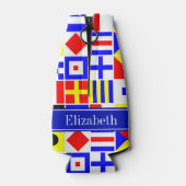 Colorful Nautical Signal Flags Royal Name Monogram Flesjeskoeler (Achterkant)