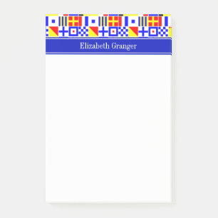 Colorful Nautical Signal Flags Royal Name Monogram Post-it® Notes