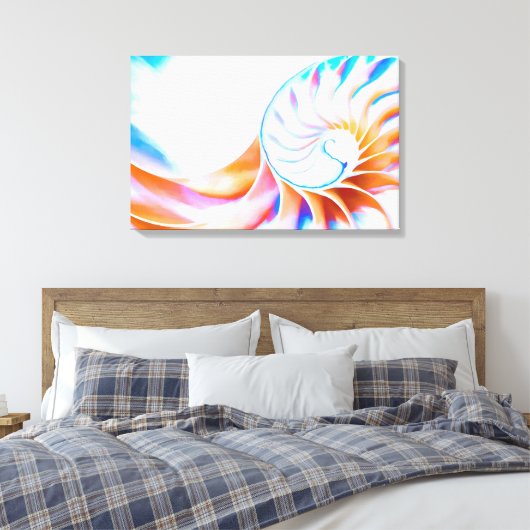 Colorful Nautilus Canvas Afdruk (Insitu (Slaapkamer))